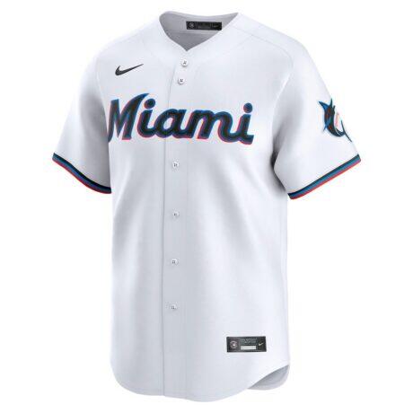 Miami Marlins Nike Home Replica Team Jersey - White - Front View