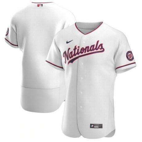 Washington Nationals Nike Alternate Authentic Team Jersey - White - Front View
