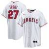 Mike Trout Los Angeles Angels Nike Home Replica Player Name Jersey - White - Front View