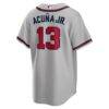 Ronald Acuna Jr. Atlanta Braves Nike Road Replica Player Name Jersey - Gray - Detail View