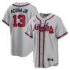 Ronald Acuna Jr. Atlanta Braves Nike Road Replica Player Name Jersey - Gray - Front View