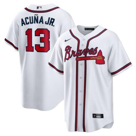 Ronald Acuna Jr. Atlanta Braves Nike Home Replica Player Name Jersey - White - Front View