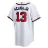 Ronald Acuna Jr. Atlanta Braves Nike Home Replica Player Name Jersey - White - Side View