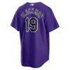 Charlie Blackmon Colorado Rockies Nike Alternate Replica Player Name Jersey - Purple - Detail View