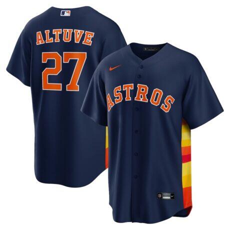 Jose Altuve Houston Astros Nike Alternate 2 Replica Jersey - Navy - Front View