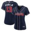 Ronald Acuña Jr. Atlanta Braves Nike Women's Alternate Replica Player Jersey - Navy - Front View