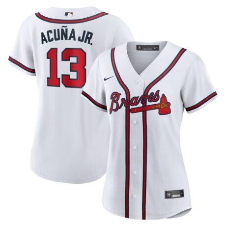 Ronald Acuna Jr. Atlanta Braves Nike Women's Home Replica Player Jersey - White - Front View