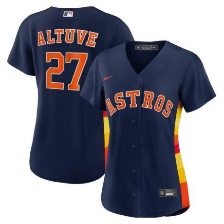 Jose Altuve Houston Astros Nike Women's Alternate Replica Player Jersey - Navy - Front View