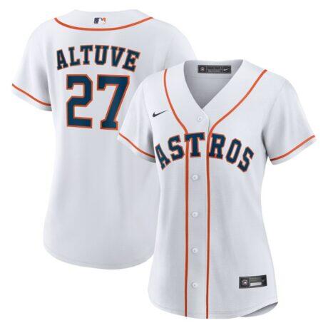 Jose Altuve Houston Astros Nike Women's Home Replica Player Jersey - White - Front View