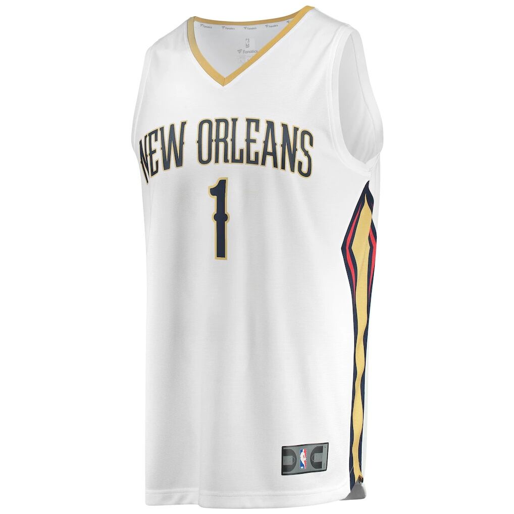 Zion Williamson New Orleans Pelicans Fashion7 Replica Fast Break Jersey White - Association Edition