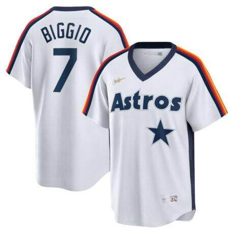 Craig Biggio Houston Astros Nike Home Cooperstown Collection Logo Player Jersey - White - Front View