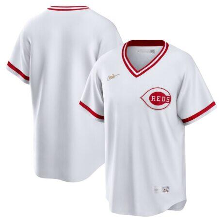 Cincinnati Reds Nike Home Cooperstown Collection Team Jersey - White - Front View