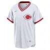 Cincinnati Reds Nike Home Cooperstown Collection Team Jersey - White - Side View