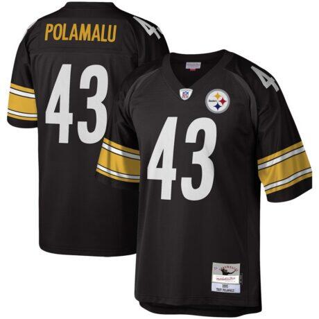 Troy Polamalu Pittsburgh Steelers Mitchell & Ness Legacy Replica Jersey - Black - Front View