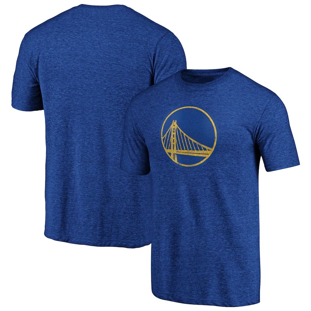 Golden State Warriors Distressed Primary Logo Tri-Blend T-Shirt – Royal