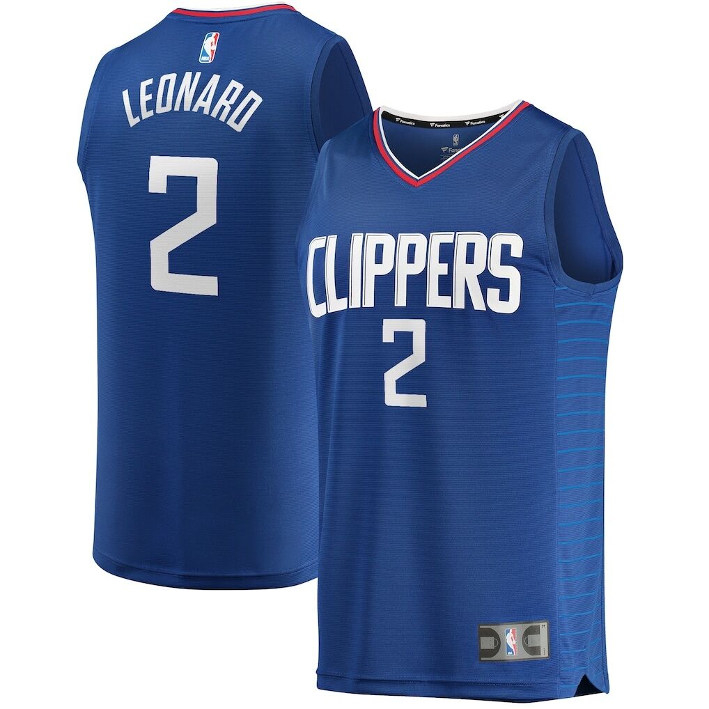Kawhi Leonard LA Clippers Fashion7 Youth 2019/20 Fast Break Replica Jersey Blue – Icon Edition