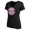 Bayern Munich Women's Official Logo V-Neck T-Shirt - Black - Side View