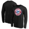 Bayern Munich Official Logo Long Sleeve T-Shirt - Black - Front View