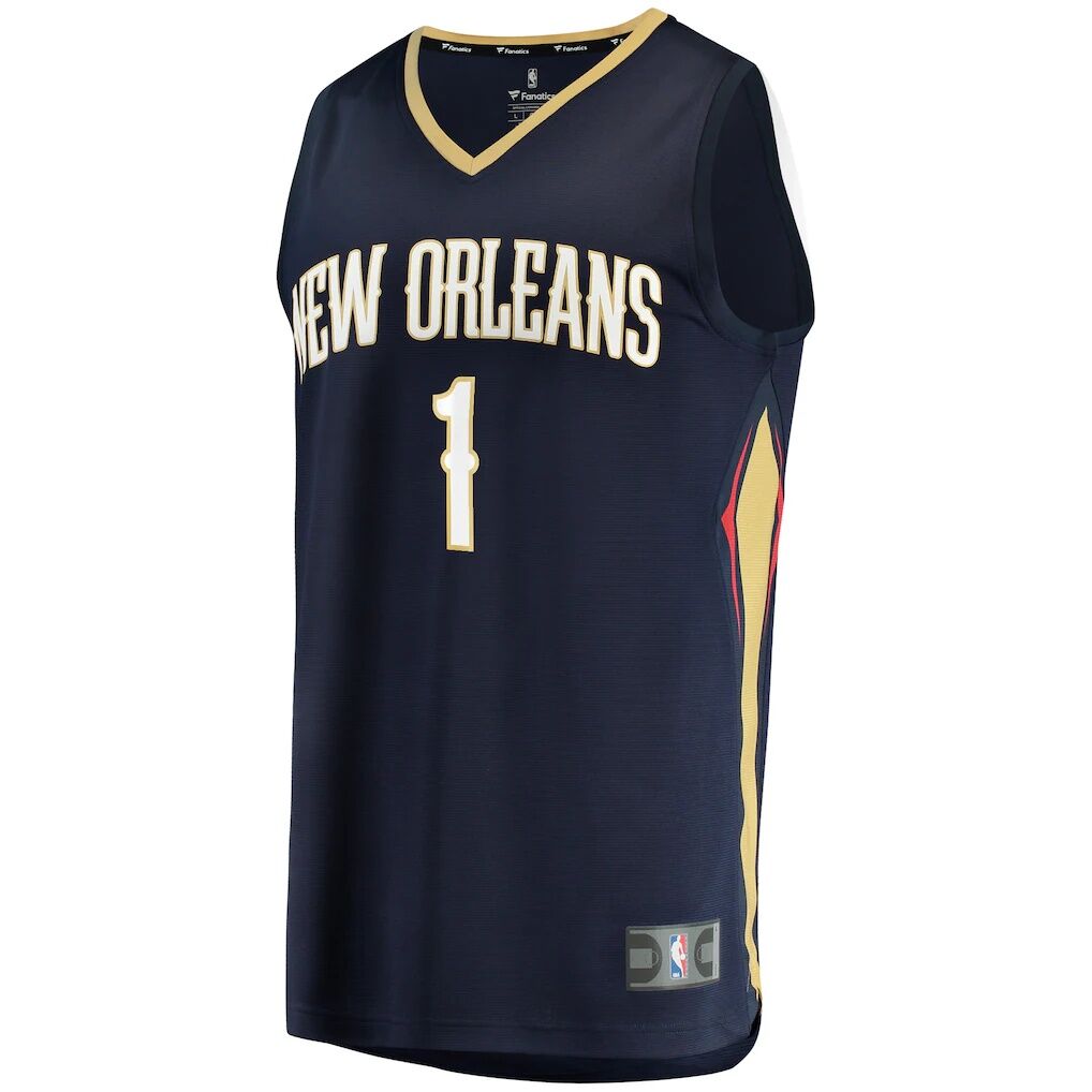 Zion Williamson New Orleans Pelicans Fashion7 Fast Break Replica Jersey Navy - Icon Edition
