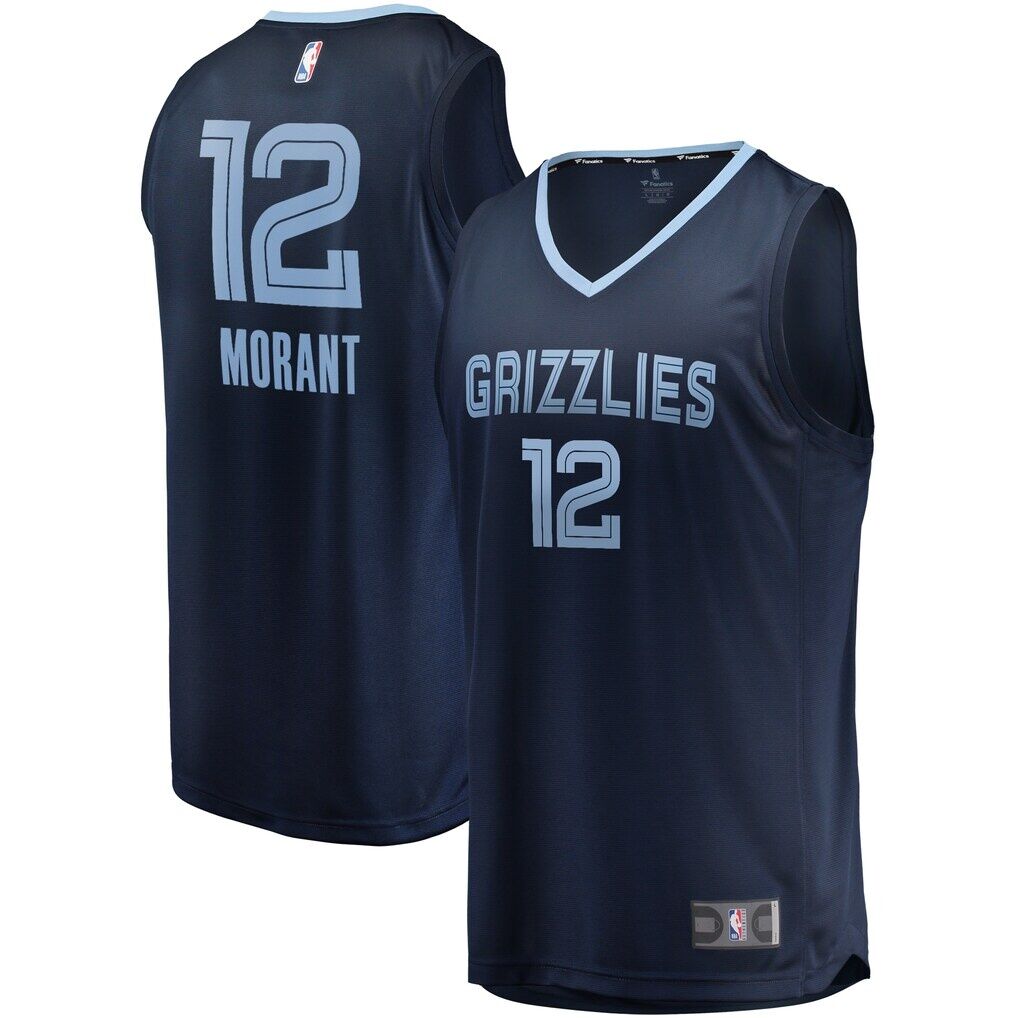 Ja Morant Memphis Grizzlies Fashion7 Fast Break Replica Jersey Navy - Icon Edition