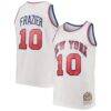Walt Frazier New York Knicks Mitchell & Ness Hardwood Classics Swingman Jersey - White - Front View