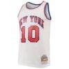 Walt Frazier New York Knicks Mitchell & Ness Hardwood Classics Swingman Jersey - White - Side View
