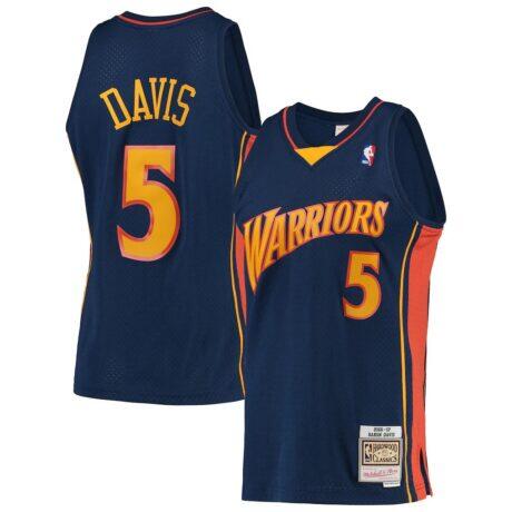 Baron Davis Golden State Warriors Mitchell & Ness 2006/07 Hardwood Classics Swingman Jersey - Navy - Front View