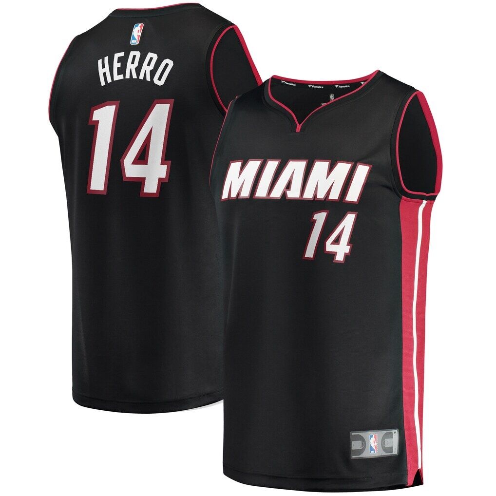 Tyler Herro Miami Heat Fashion7 Fast Break Replica Jersey Black - Icon Edition