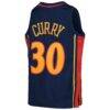 Stephen Curry Golden State Warriors Mitchell & Ness Youth 2009-10 Hardwood Classics Swingman Throwback Jersey - Navy - Side View