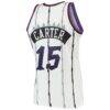Vince Carter Toronto Raptors Mitchell & Ness 1998/99 Hardwood Classics Authentic Jersey - White - Detail View