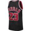 Michael Jordan Chicago Bulls Mitchell & Ness 1997/98 Hardwood Classics Authentic Jersey - Black - Detail View