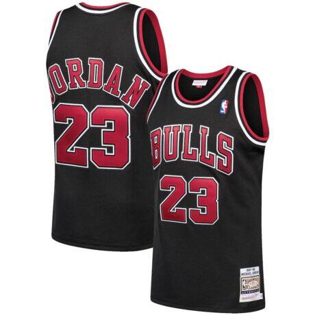 Michael Jordan Chicago Bulls Mitchell & Ness 1997/98 Hardwood Classics Authentic Jersey - Black - Front View