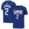 Kawhi Leonard LA Clippers Nike Youth Icon Edition Name & Number Performance T-Shirt - Blue - Front View