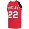 Clyde Drexler Portland Trail Blazers Mitchell & Ness 1983/84 Hardwood Classics Swingman Jersey - Red - Detail View