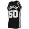 David Robinson San Antonio Spurs Mitchell & Ness 1991/92 Hardwood Classics Swingman Jersey - Black - Detail View
