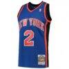 Larry Johnson New York Knicks Mitchell & Ness 1998/99 Hardwood Classics Swingman Jersey - Blue - Side View
