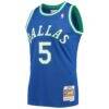 Jason Kidd Dallas Mavericks Mitchell & Ness 1994/95 Hardwood Classics Swingman Jersey - Blue - Side View