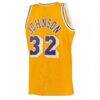 Magic Johnson Los Angeles Lakers Mitchell & Ness 1984/85 Hardwood Classics Swingman Jersey - Gold - Detail View