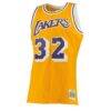 Magic Johnson Los Angeles Lakers Mitchell & Ness 1984/85 Hardwood Classics Swingman Jersey - Gold - Side View