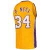Shaquille O'Neal Los Angeles Lakers Mitchell & Ness Hardwood Classics Swingman Jersey - Gold - Detail View