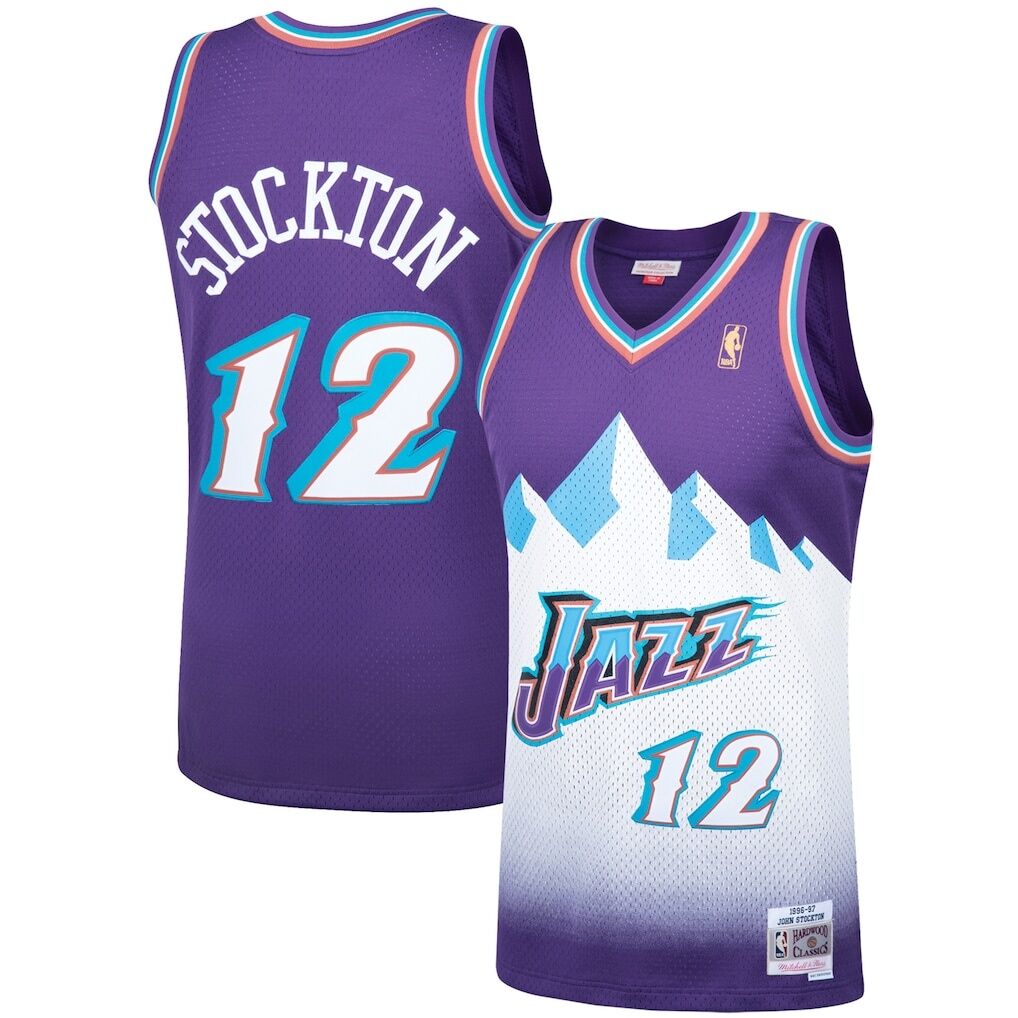John Stockton Utah Jazz Mitchell & Ness Hardwood Classics Swingman Jersey