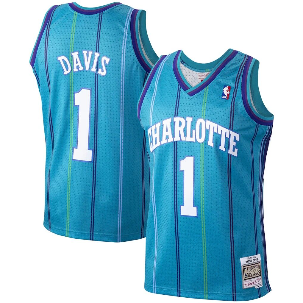 Baron Davis Charlotte Hornets Mitchell & Ness 1999/00 Hardwood Classics Swingman Jersey