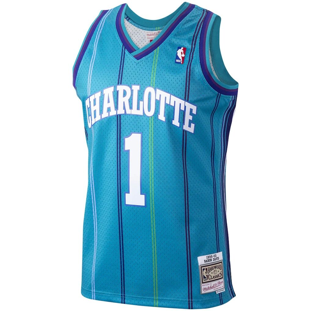 Baron Davis Charlotte Hornets Mitchell & Ness 1999/00 Hardwood Classics Swingman Jersey