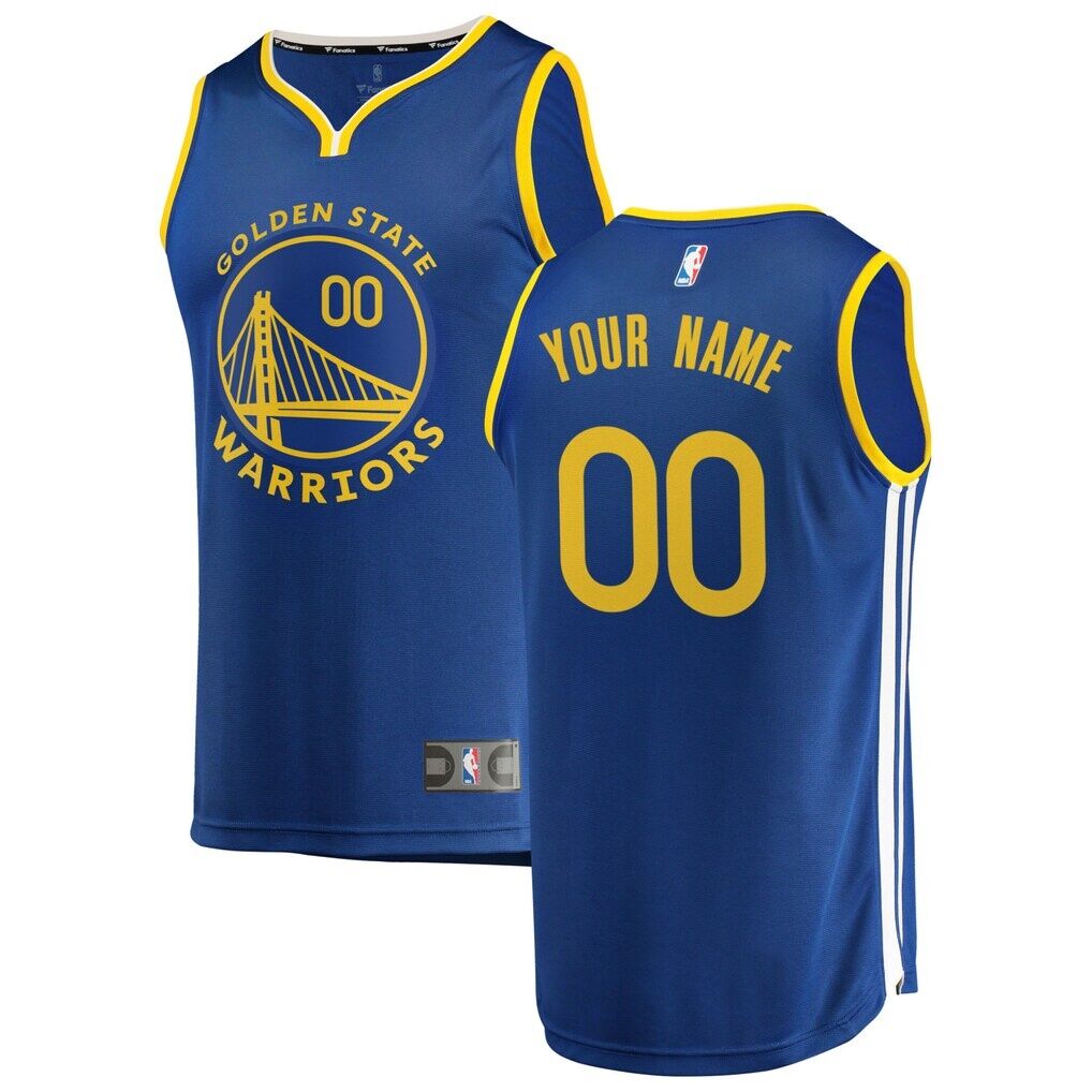 Golden State Warriors Fashion7 Youth 2019/20 Fast Break Custom Replica Jersey Royal – Icon Edition