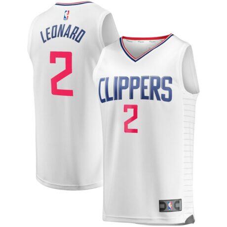 Kawhi Leonard LA Clippers Fashion7 Fast Break Replica Player Jersey - White - - Front View