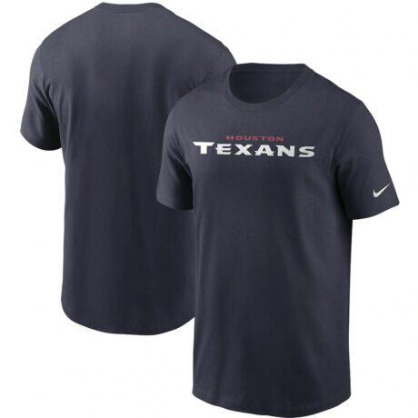 Houston Texans Nike Team Wordmark T-Shirt - Navy - Front View