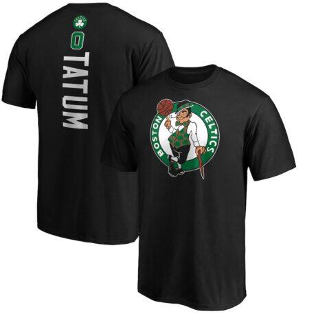 Jayson Tatum Boston Celtics Team Playmaker Name & Number T-Shirt - Black - Front View