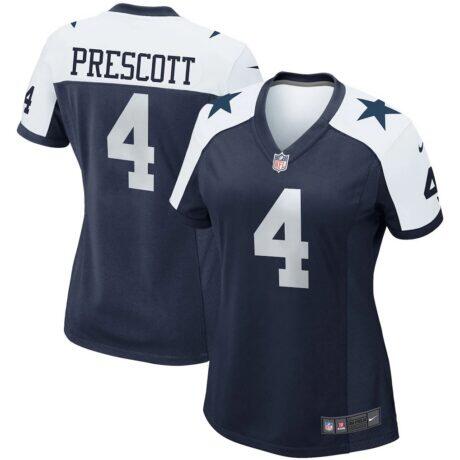 Dak Prescott Dallas Cowboys Nike Women's Alternate Game Team Jersey - Navy - Front View