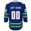 Vancouver Canucks Youth Premier Custom Jersey - Blue - Detail View