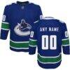 Vancouver Canucks Youth Premier Custom Jersey - Blue - Front View